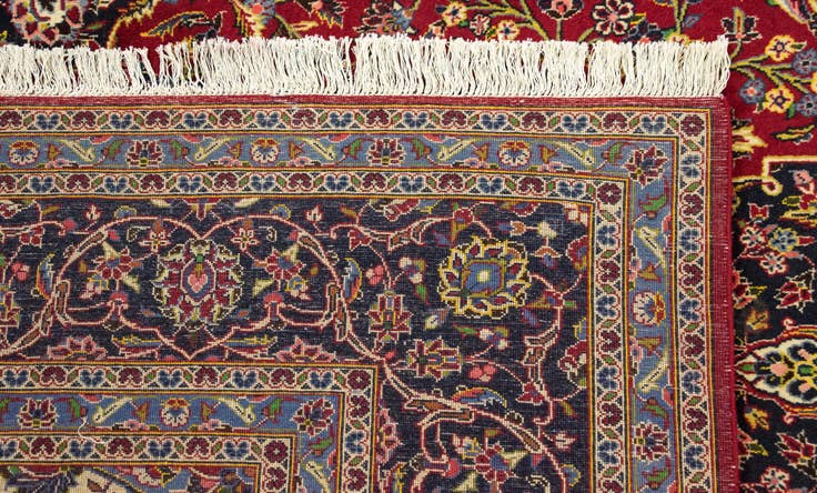 Detail image of 8' x 11' 4 Hand Knotted Kashan Persian Rug