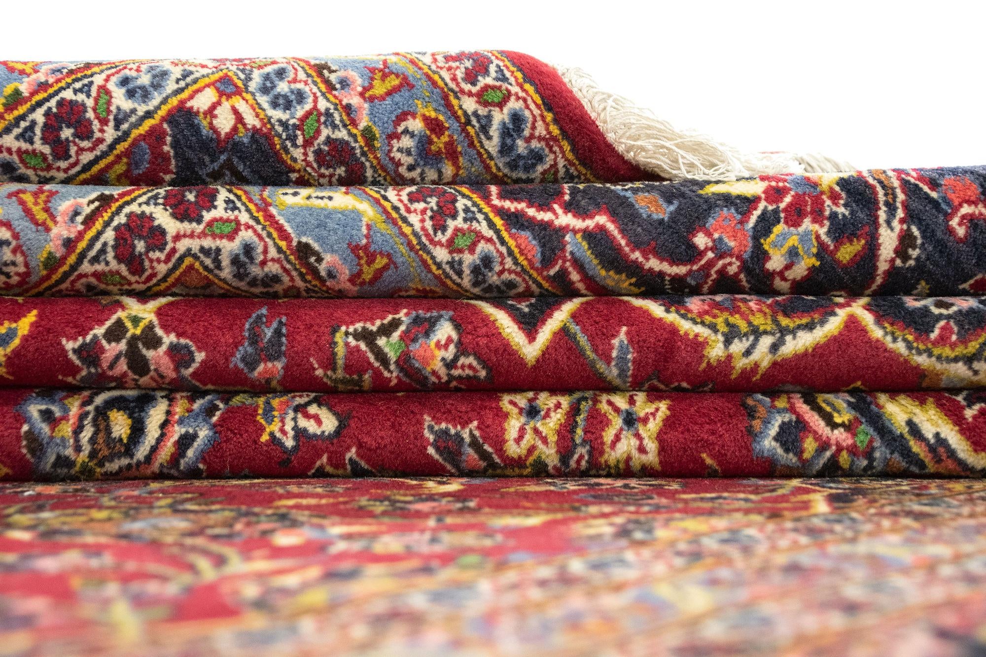 8' x 11' 4 Hand Knotted Kashan Persian Rug