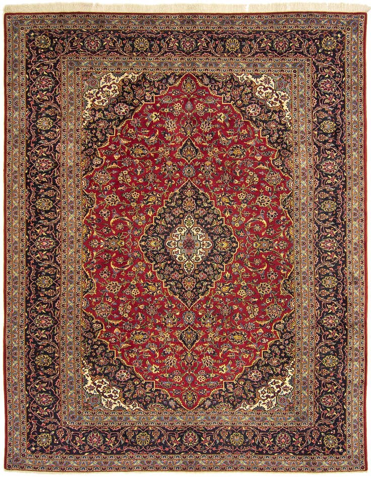 Detail image of 8' x 11' 4 Hand Knotted Kashan Persian Rug