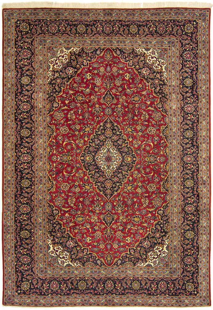 8' x 11' 4 Hand Knotted Kashan Persian Rug