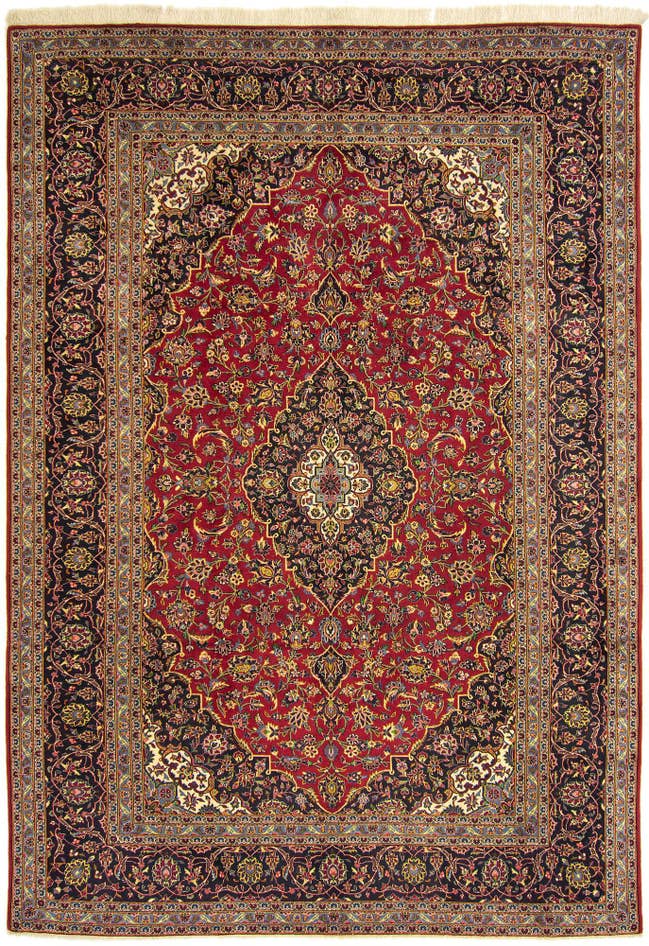 Detail image of 8' x 11' 4 Hand Knotted Kashan Persian Rug