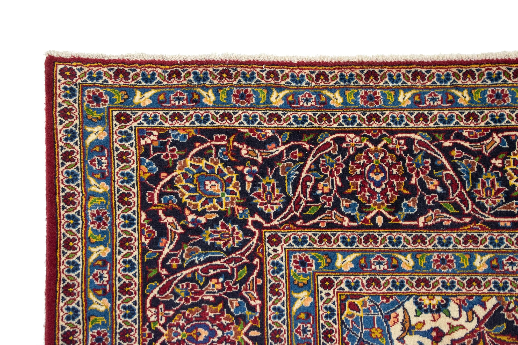 8' 2 x 11' 5 Hand Knotted Kashan Persian Wool Rug