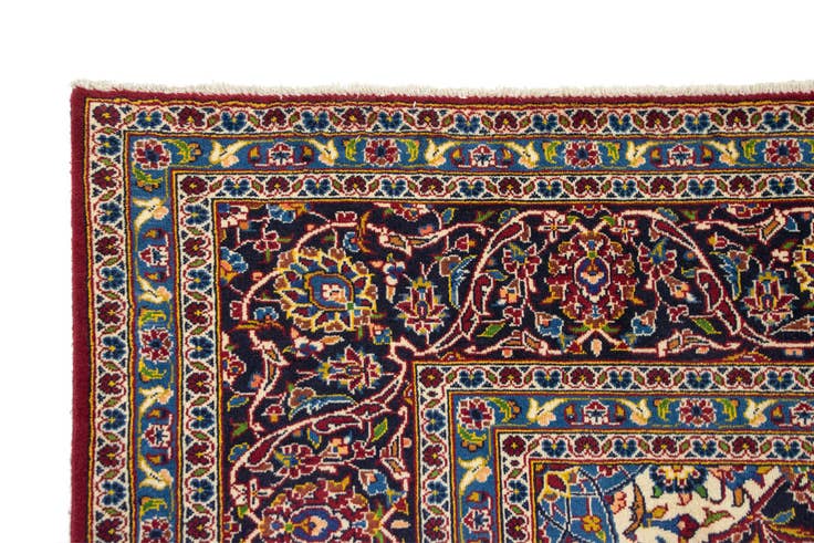 Detail image of 8' 2 x 11' 5 Hand Knotted Kashan Persian Wool Rug