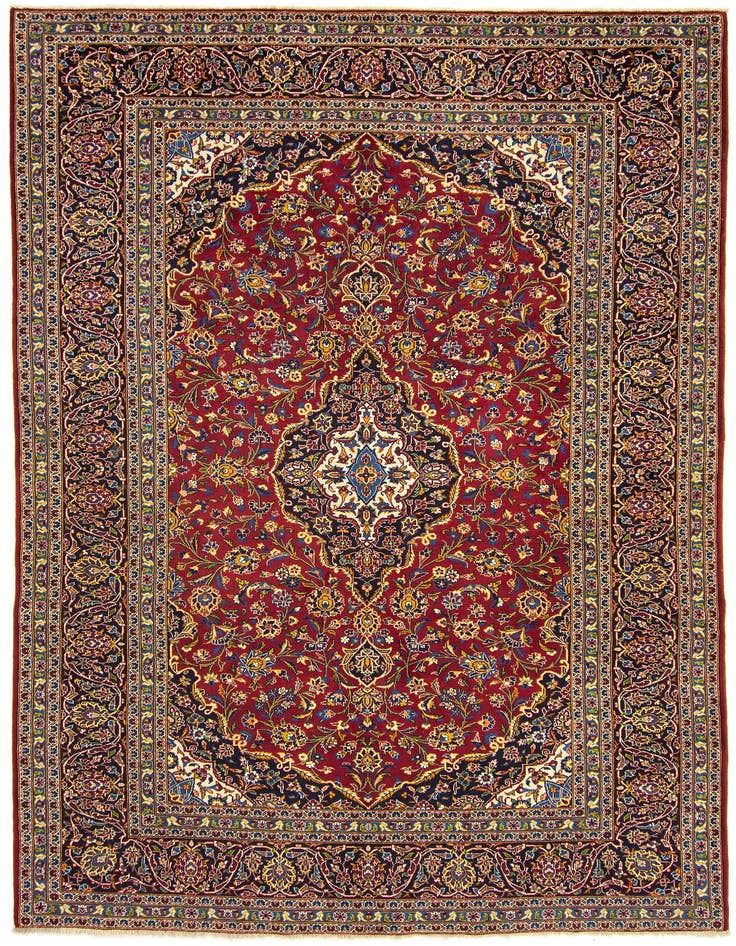 Detail image of 8' 2 x 11' 5 Hand Knotted Kashan Persian Wool Rug