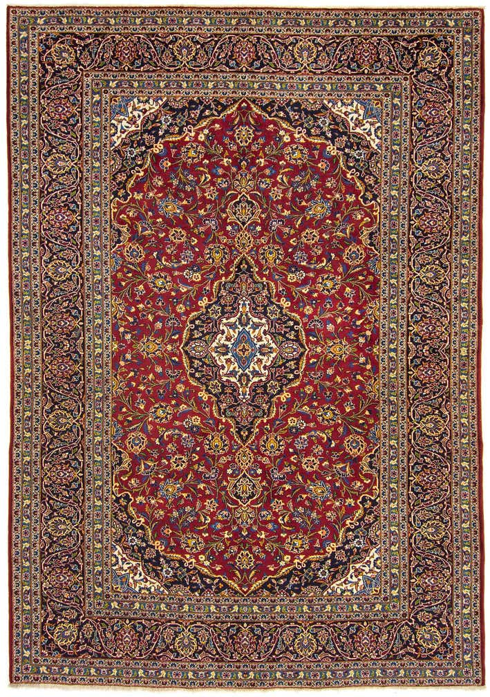 8' 2 x 11' 5 Hand Knotted Kashan Persian Wool Rug