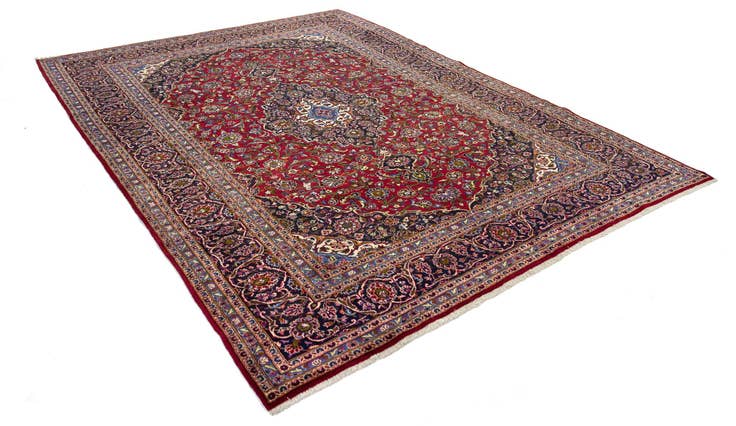 Detail image of 9' 9 x 13' 5 Hand Knotted Kashan Persian Rug