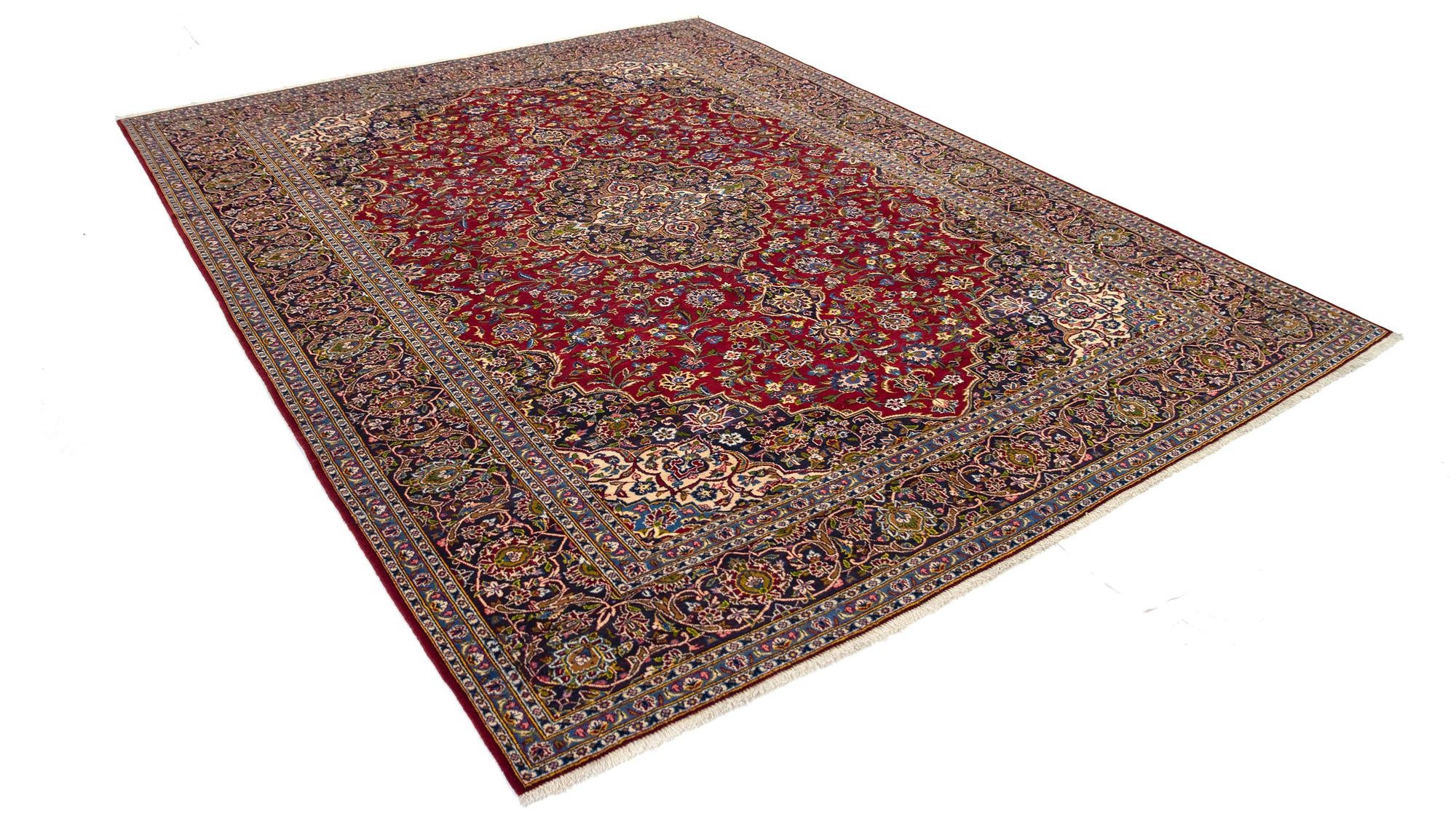 10' x 13' 1 Hand Knotted Kashan Persian Wool Rug