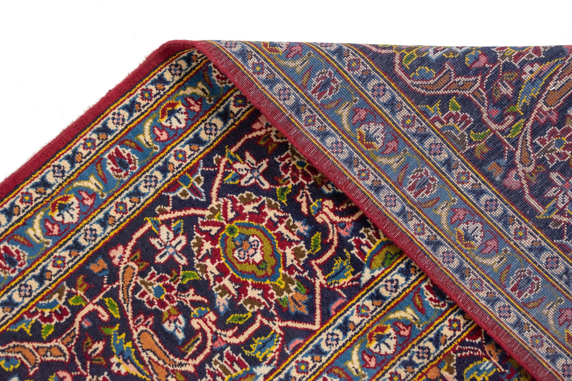 10' x 13' 1 Hand Knotted Kashan Persian Wool Rug