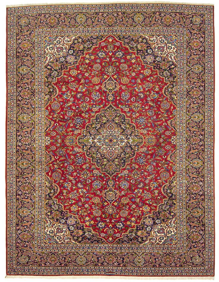 Detail image of 10' x 13' 1 Hand Knotted Kashan Persian Wool Rug