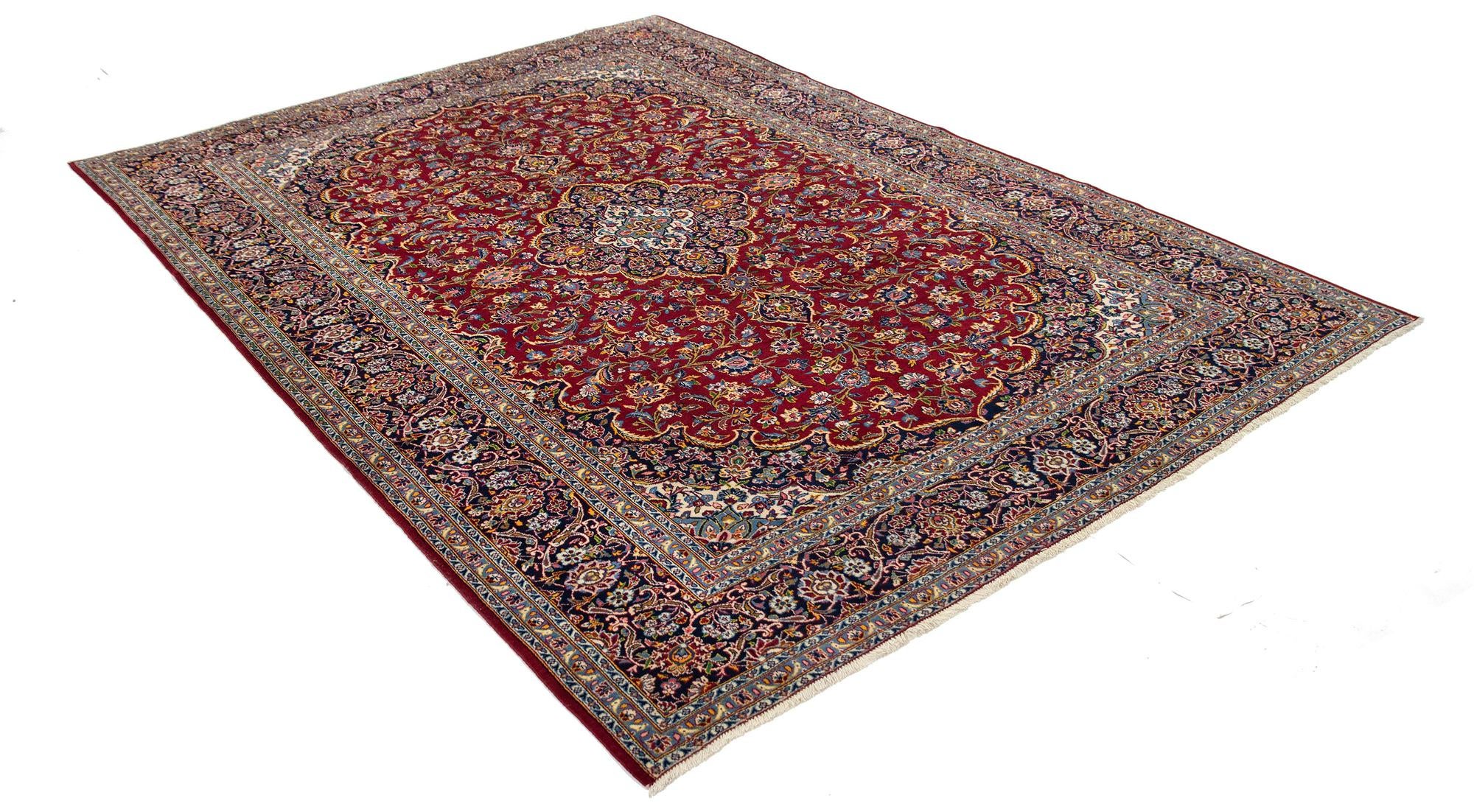 8' 10 x 12' 10 Hand Knotted Kashan Persian Rug