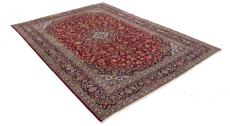Detail image of 8' 10 x 12' 10 Hand Knotted Kashan Persian Rug