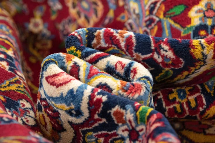 Detail image of 8' 10 x 12' 10 Hand Knotted Kashan Persian Rug