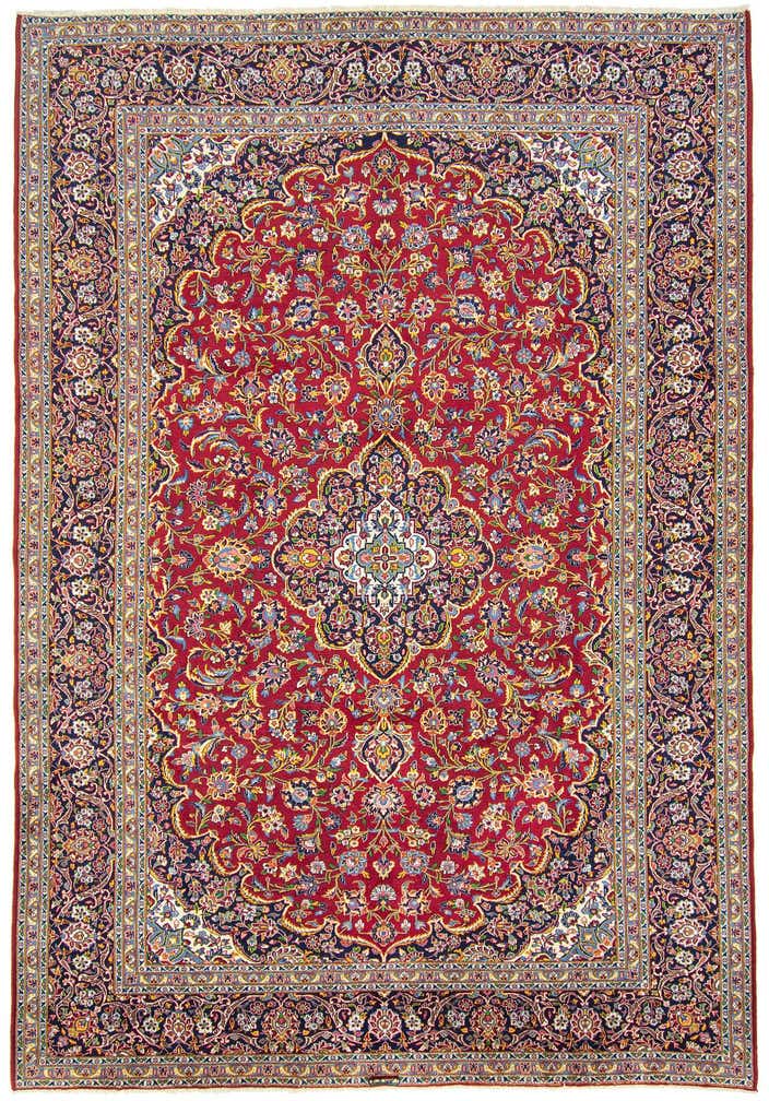 8' 10 x 12' 10 Hand Knotted Kashan Persian Rug