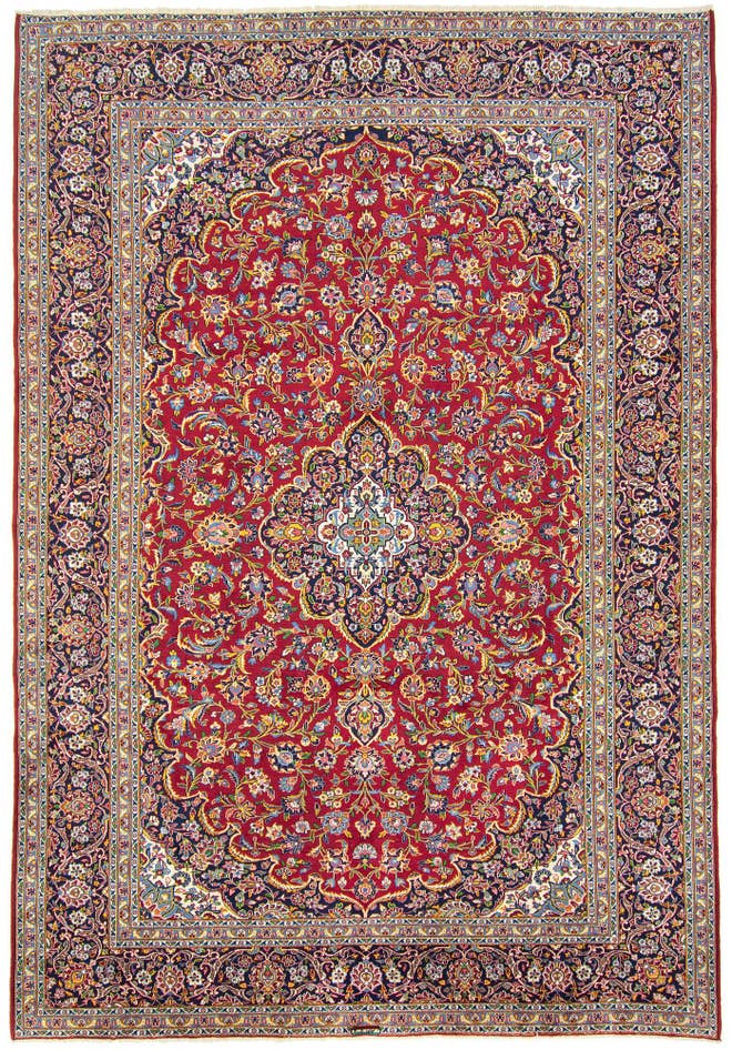 Detail image of 8' 10 x 12' 10 Hand Knotted Kashan Persian Rug