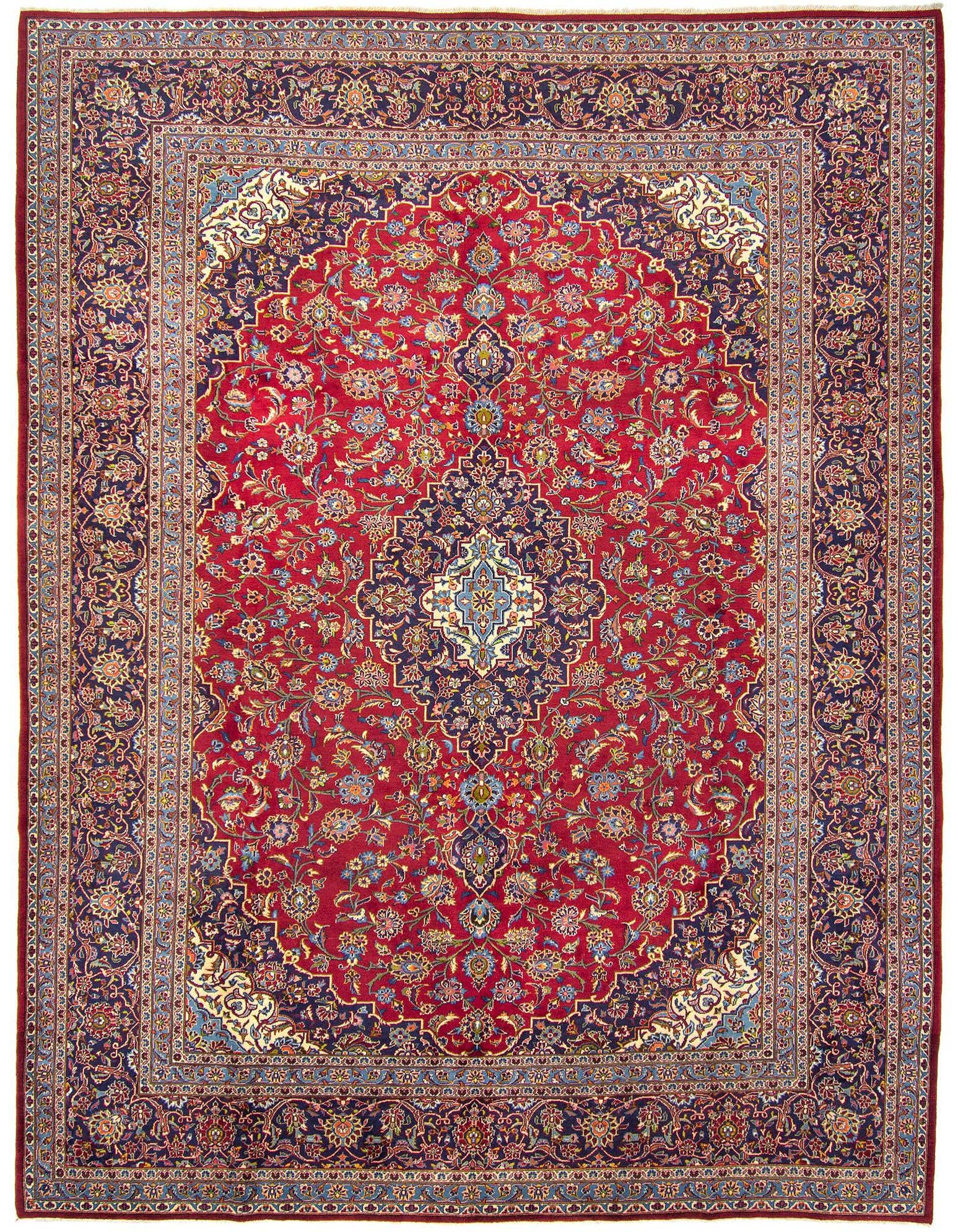 10' 6 x 13' 7 Hand Knotted Kashan Persian Rug
