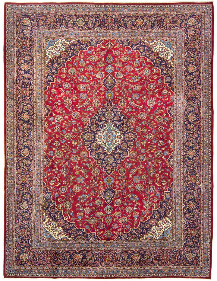 10' 6 x 13' 7 Hand Knotted Kashan Persian Rug