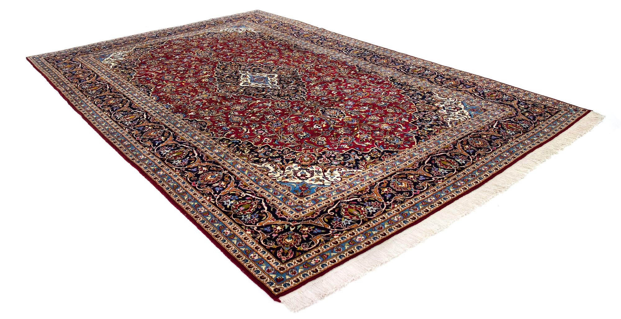 9' 5 x 13' 4 Hand Knotted Kashan Persian Wool Rug