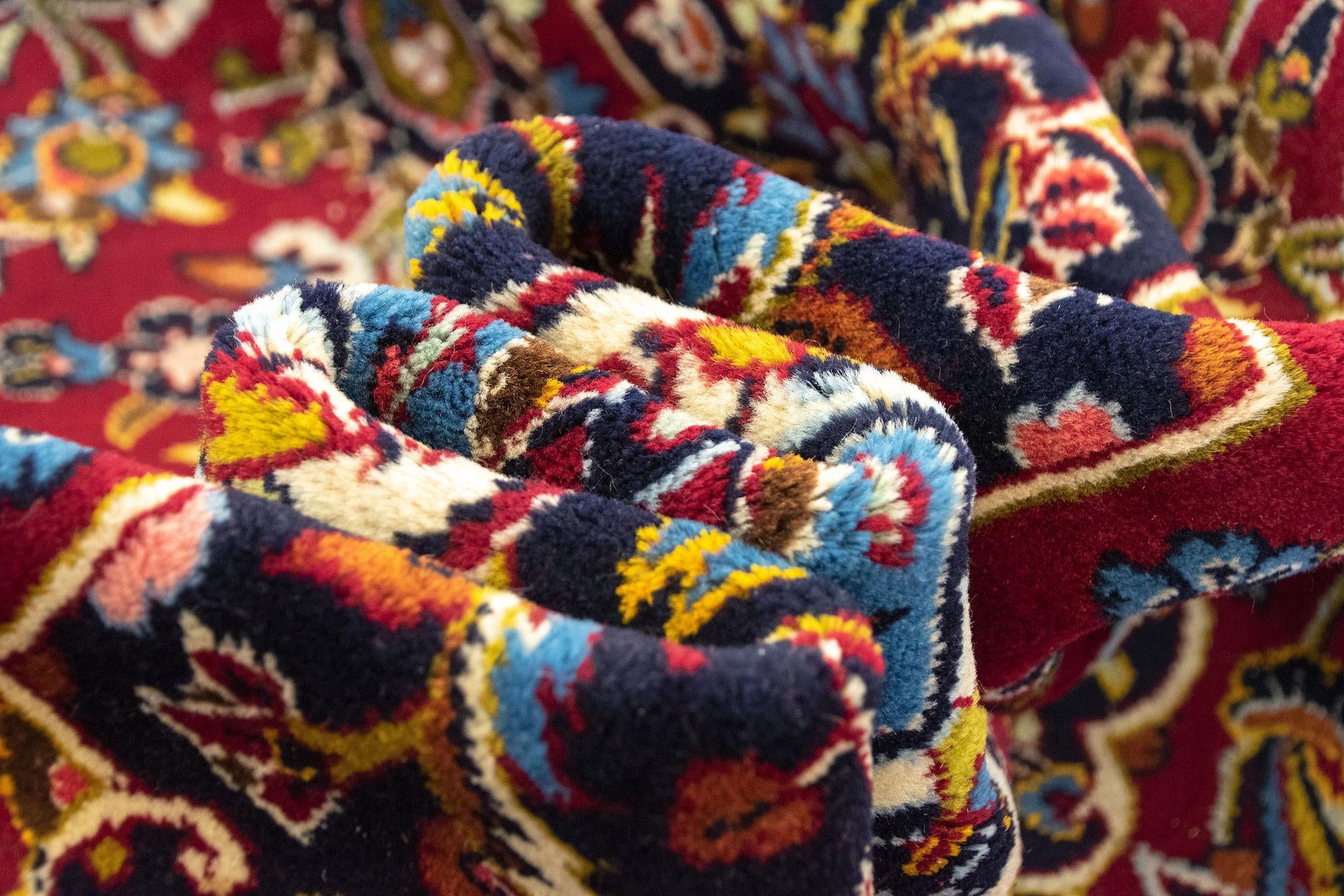9' 5 x 13' 4 Hand Knotted Kashan Persian Wool Rug