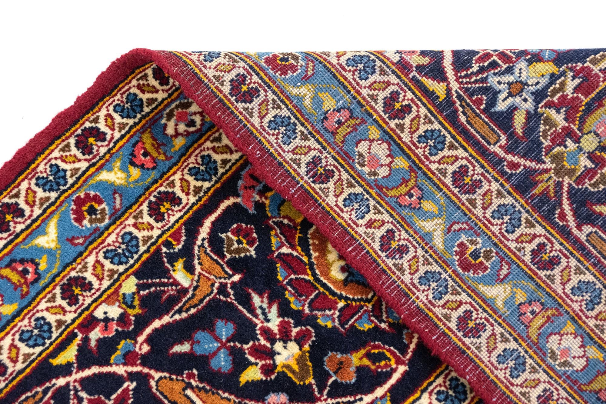 9' 5 x 13' 4 Hand Knotted Kashan Persian Wool Rug