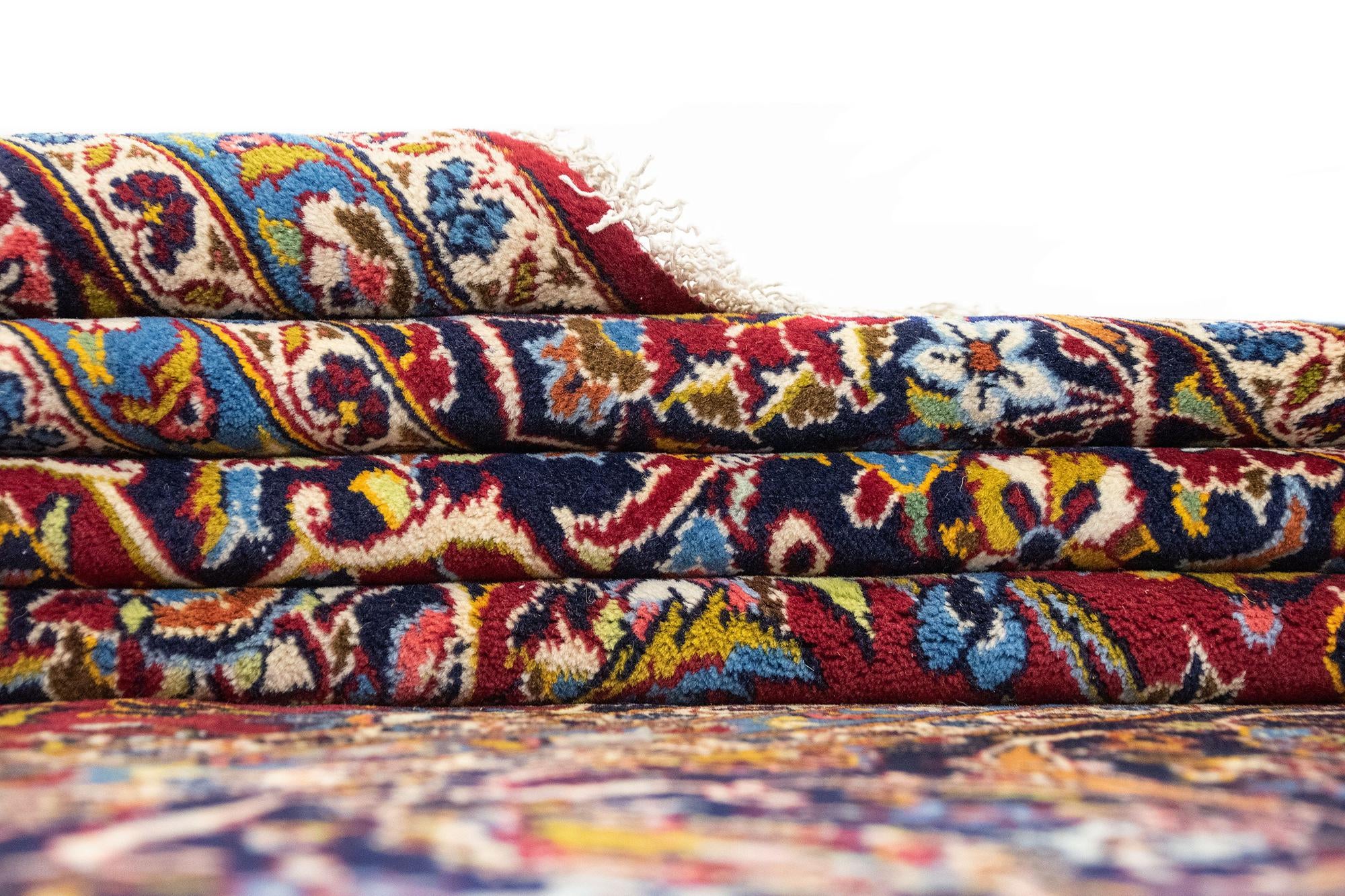 9' 5 x 13' 4 Hand Knotted Kashan Persian Wool Rug