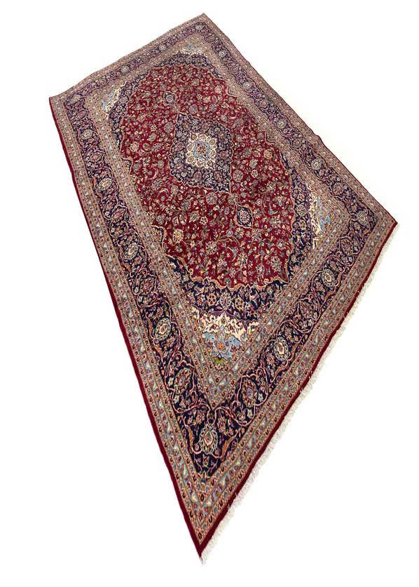 9' 11 x 13' 4 Hand Knotted Kashan Persian Wool Rug