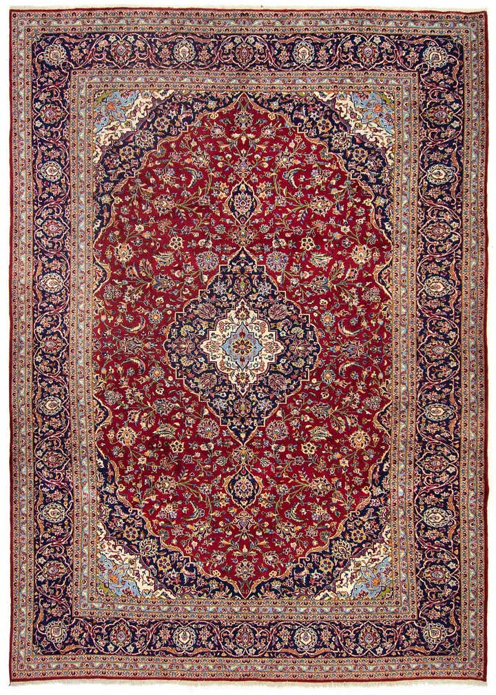 9' 11 x 13' 4 Hand Knotted Kashan Persian Wool Rug