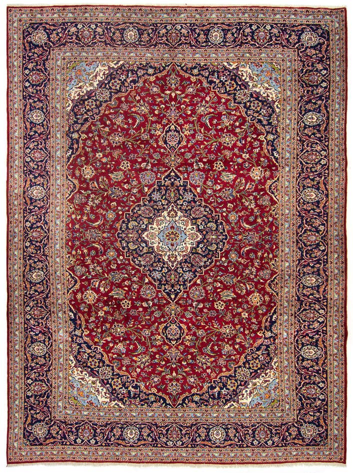 Detail image of 9' 11 x 13' 4 Hand Knotted Kashan Persian Wool Rug