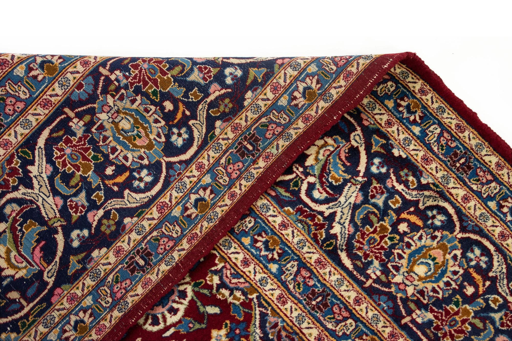 9' 8 x 13' 3 Hand Knotted Kashan Persian Wool Rug