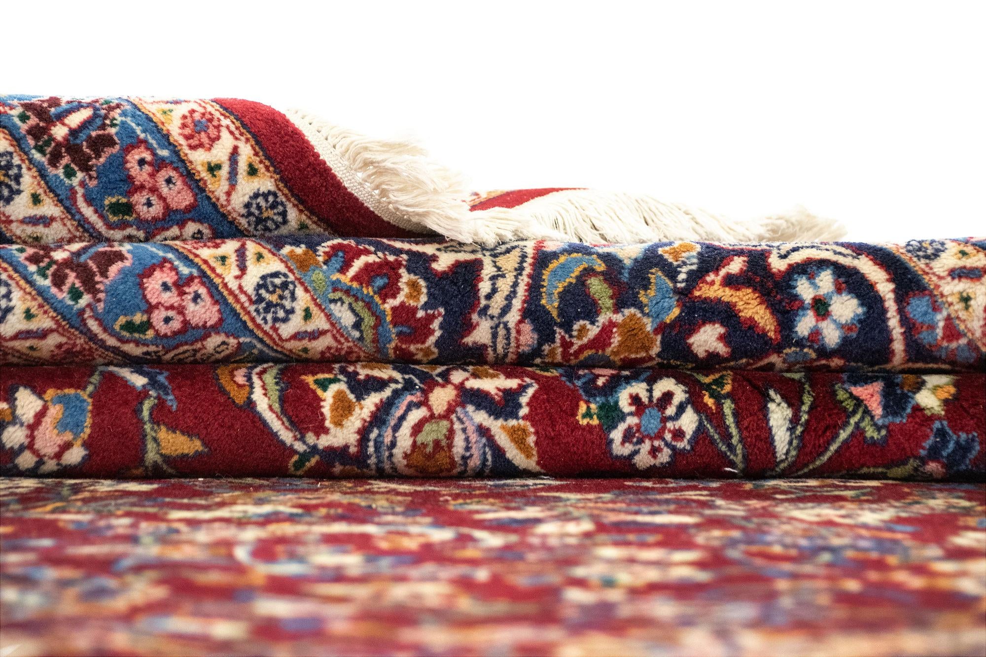 9' 8 x 13' 3 Hand Knotted Kashan Persian Wool Rug