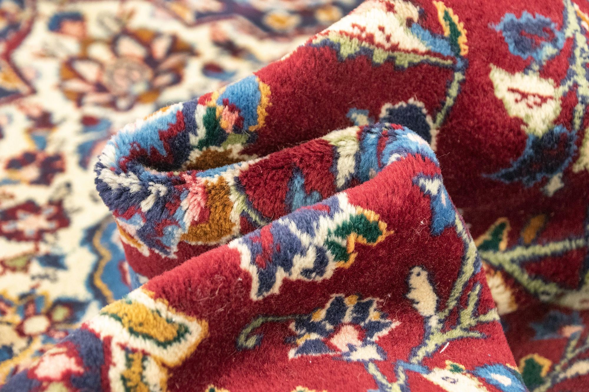 9' 8 x 13' 3 Hand Knotted Kashan Persian Wool Rug