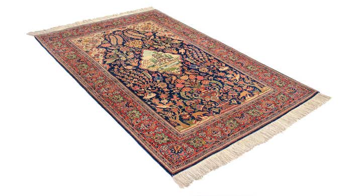 4' 4 x 6' 10 Hand Knotted Kashan Persian Rug