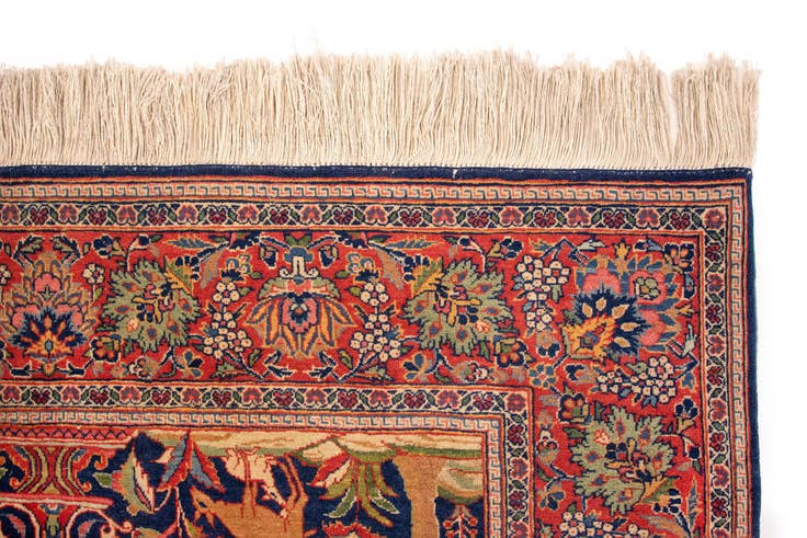 Detail image of 4' 4 x 6' 10 Hand Knotted Kashan Persian Rug