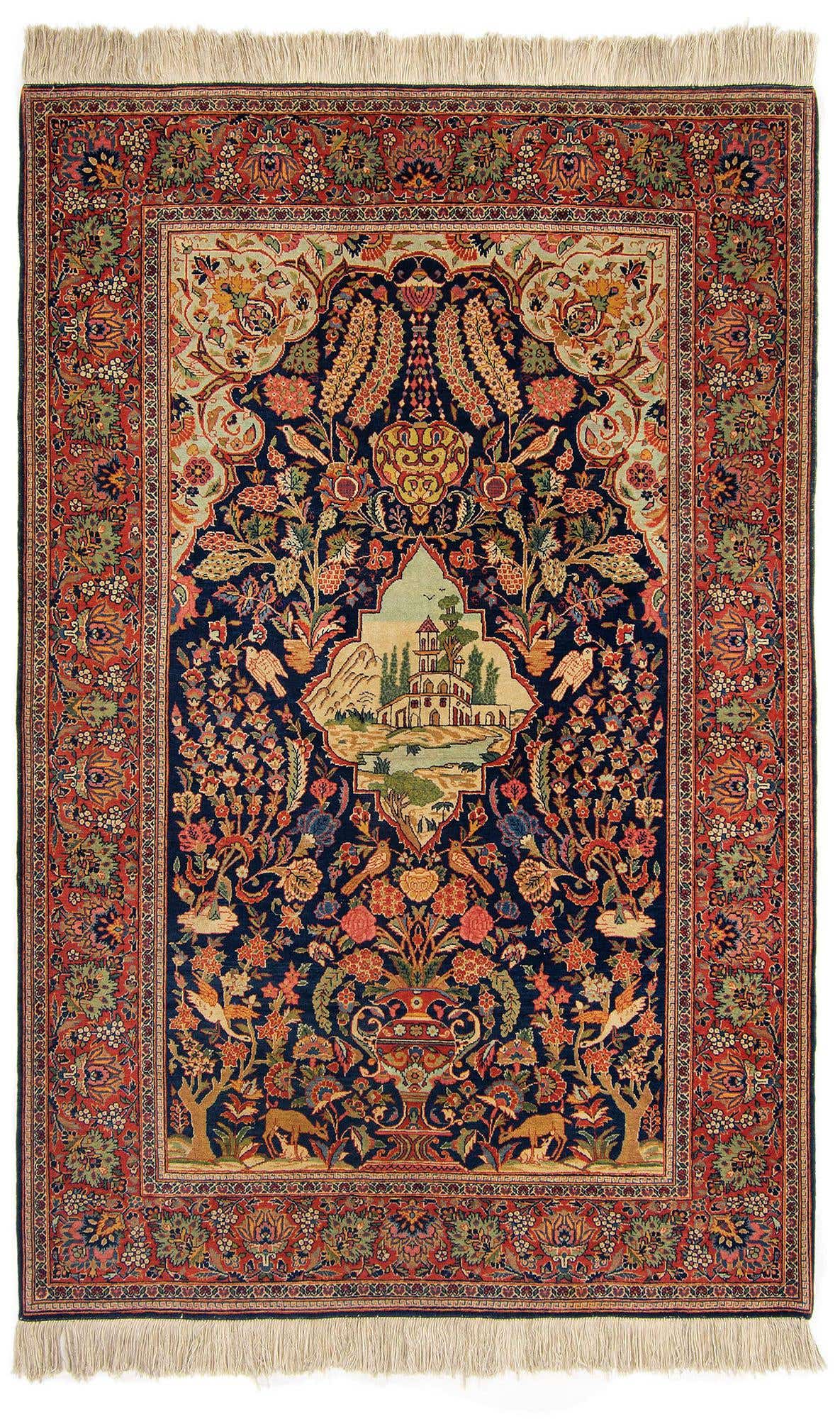 4' 4 x 6' 10 Hand Knotted Kashan Persian Rug