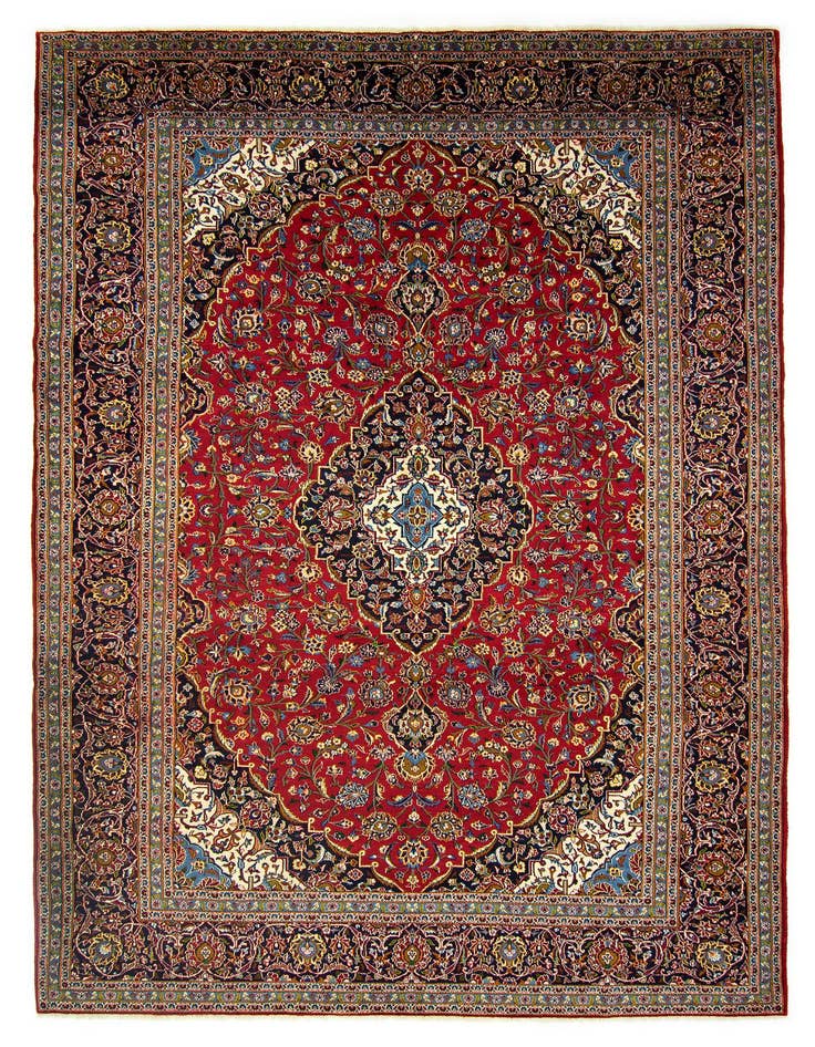 Detail image of 10' 1 x 14' 1 Hand Knotted Kashan Persian Wool Rug