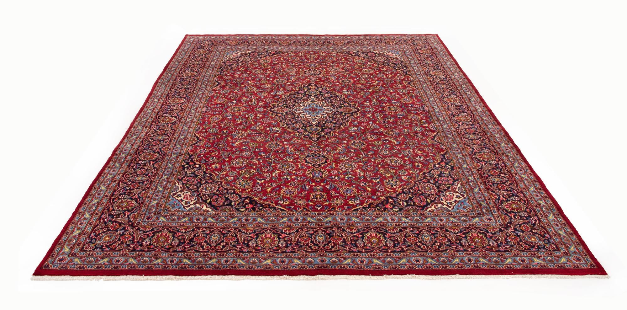 9' 10 x 12' 6 Hand Knotted Kashan Persian Wool Rug
