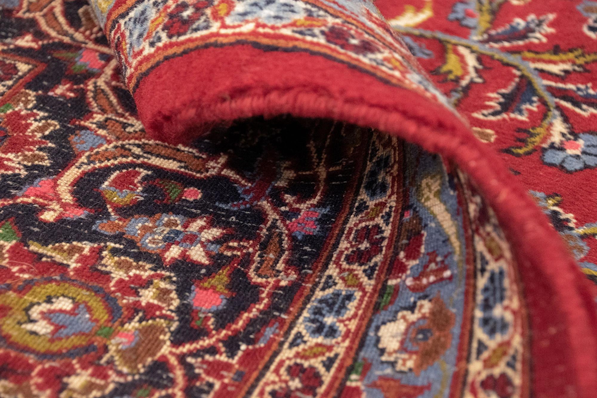 9' 10 x 12' 6 Hand Knotted Kashan Persian Wool Rug