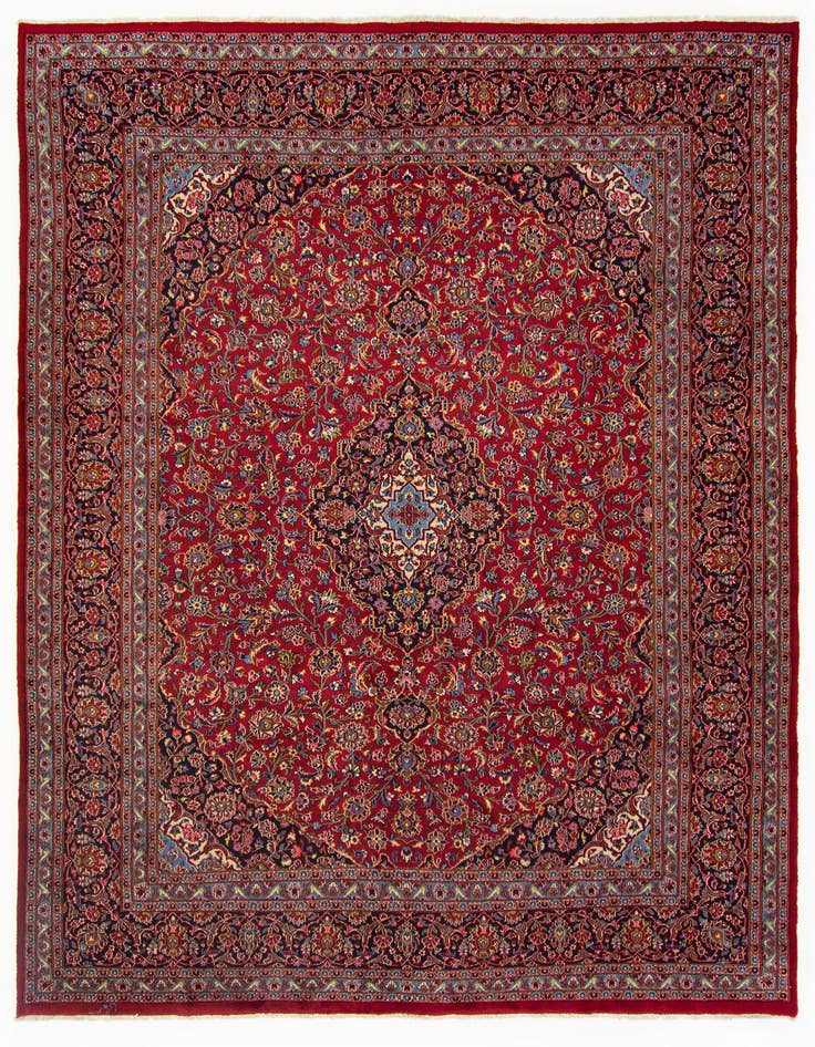 Detail image of 9' 10 x 12' 6 Hand Knotted Kashan Persian Wool Rug