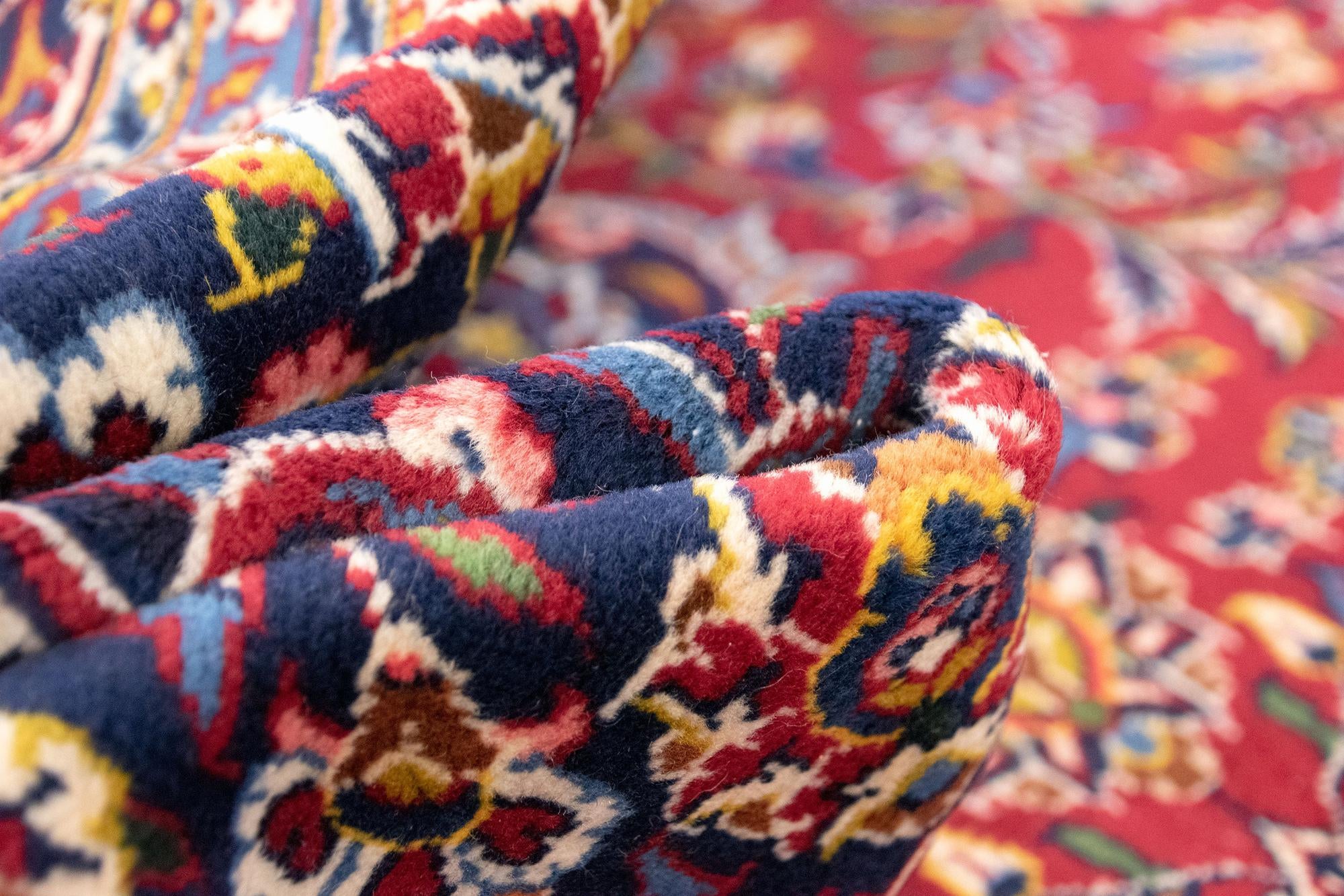 8' 11 x 12' 10 Hand Knotted Kashan Persian Rug