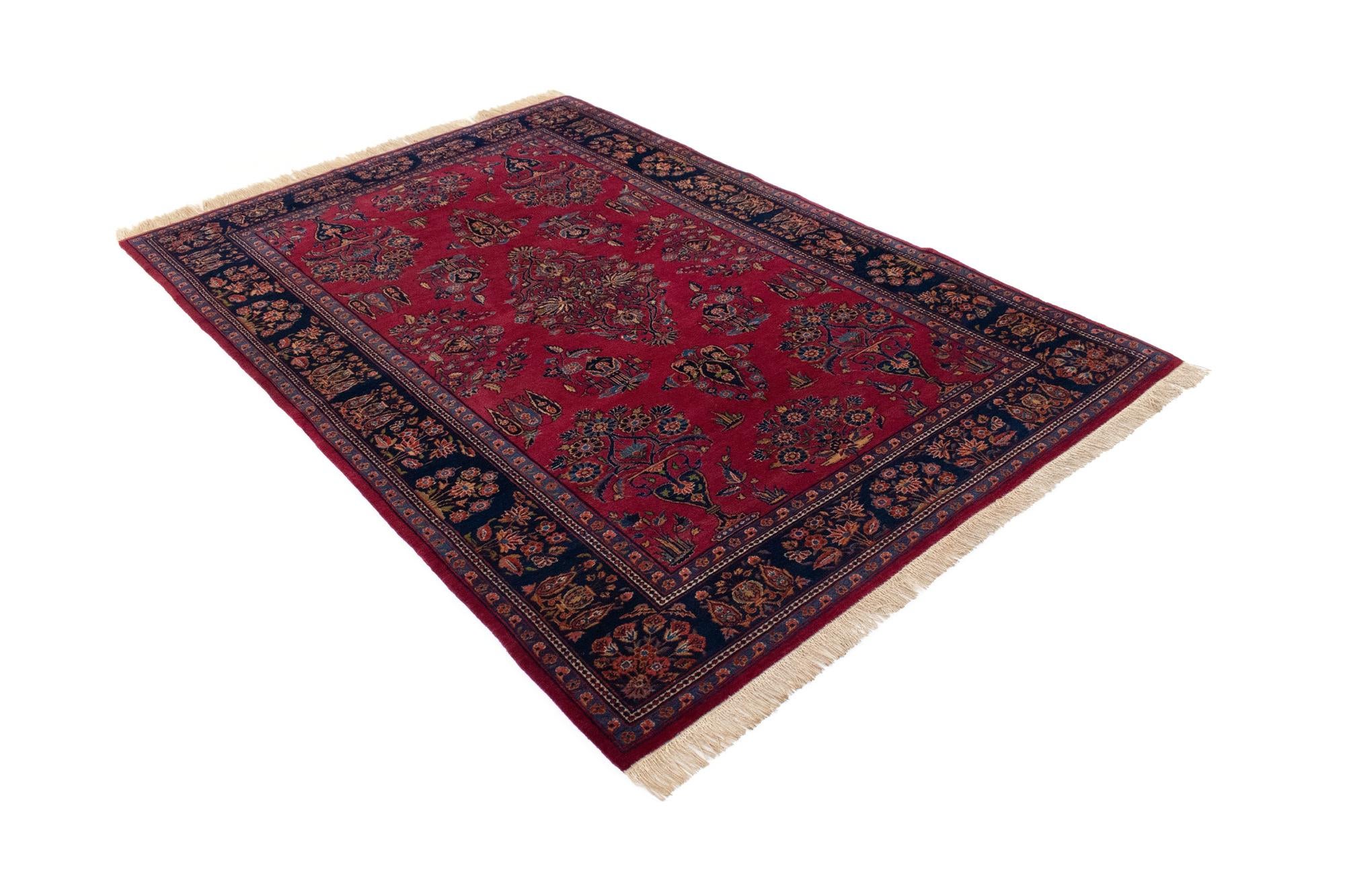 4' 5 x 6' 7 Hand Knotted Kashan Persian Rug