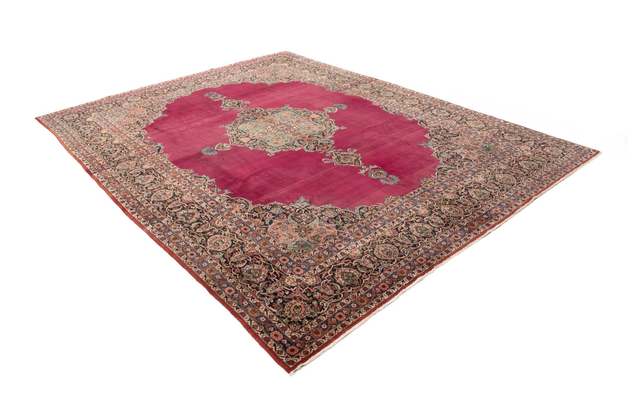 10' 6 x 14' 1 Hand Knotted Kashan Persian Rug