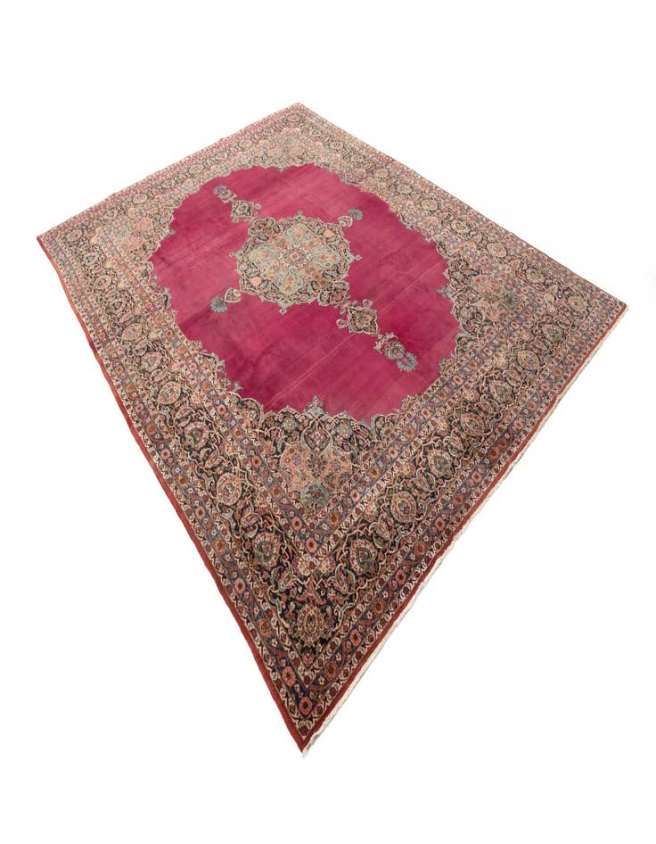 Detail image of 10' 6 x 14' 1  Hand Knotted Kashan Persian Rug