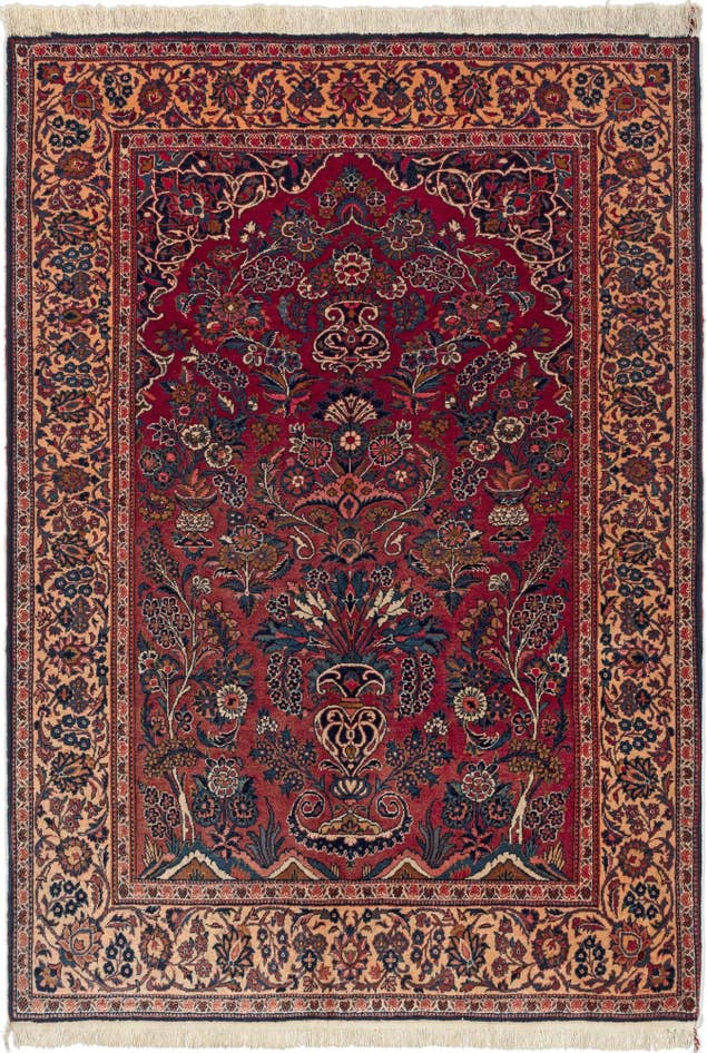 Detail image of 4' 6 x 6' 7 Kashan Wool Rug