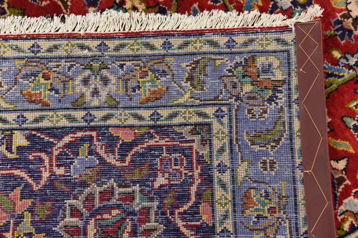 9' 6 x 13' 1 Hand Knotted Kashan Persian Wool Rug