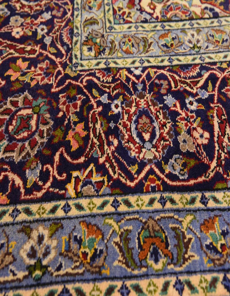 Detail image of 9' 6 x 13' 1 Hand Knotted Kashan Persian Wool Rug