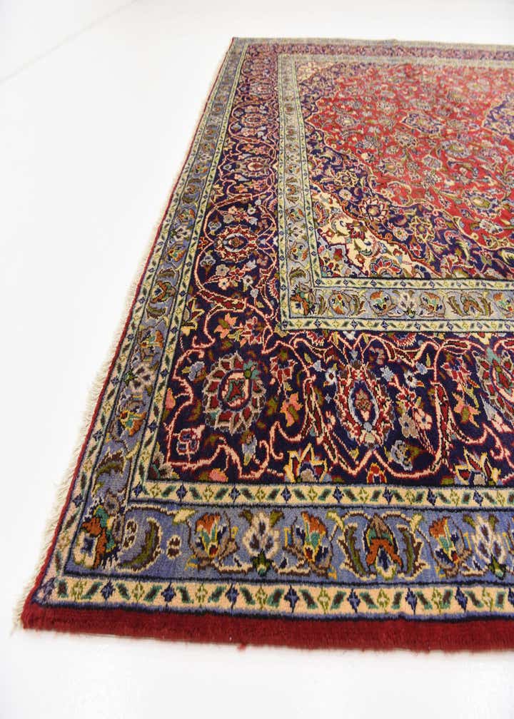 9' 6 x 13' 1 Hand Knotted Kashan Persian Wool Rug