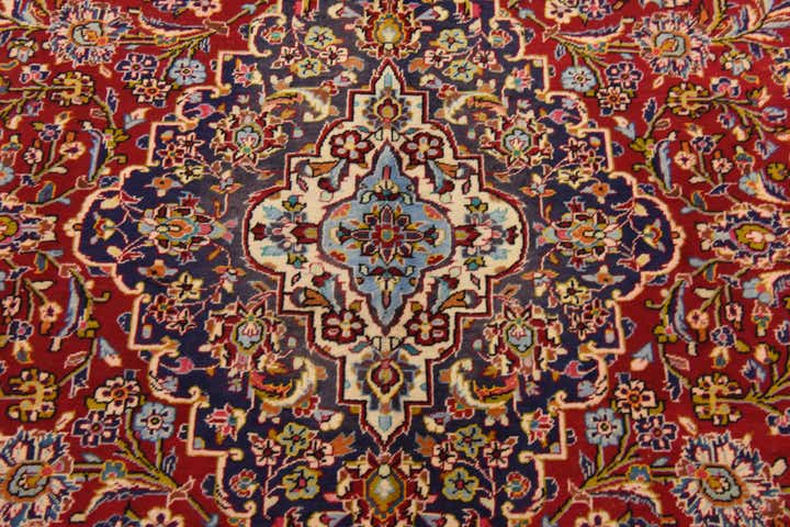 9' 9 x 13' 2 Hand Knotted Kashan Persian Wool Rug