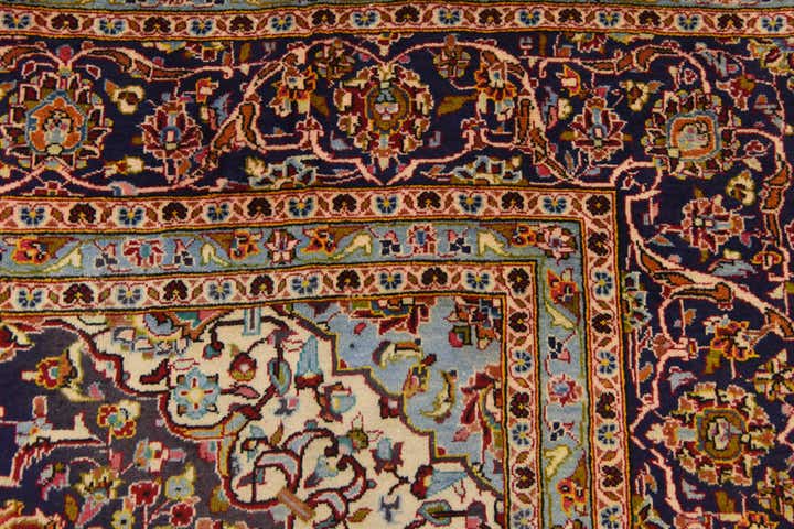 9' 9 x 13' 2 Hand Knotted Kashan Persian Wool Rug