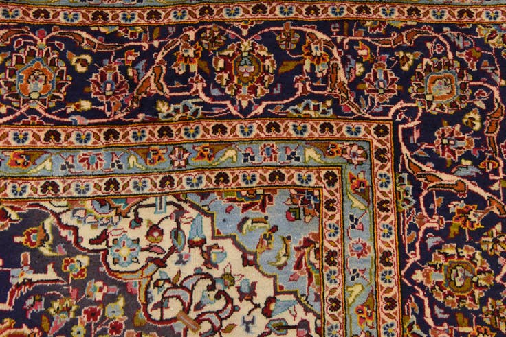 Detail image of 9' 9 x 13' 2 Hand Knotted Kashan Persian Wool Rug