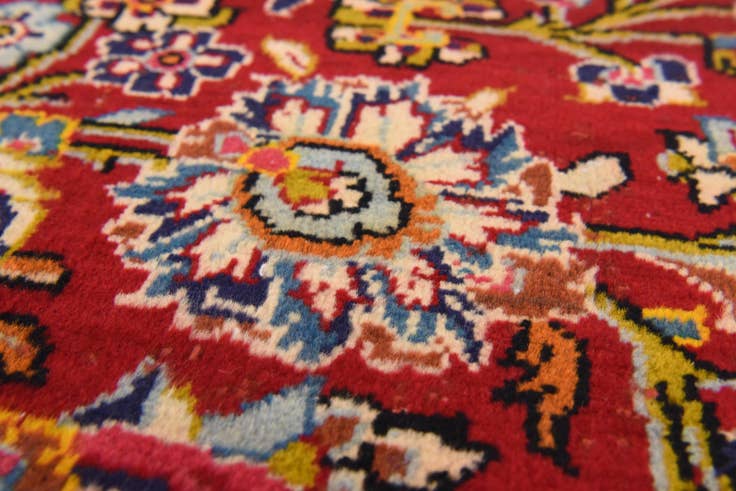 Detail image of 9' 9 x 13' 2 Hand Knotted Kashan Persian Wool Rug