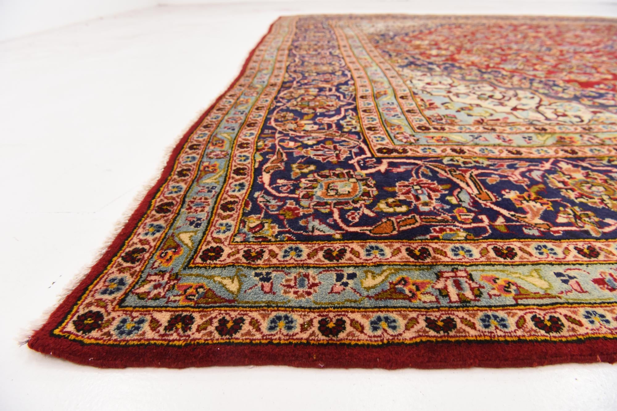 9' 9 x 13' 2 Hand Knotted Kashan Persian Wool Rug